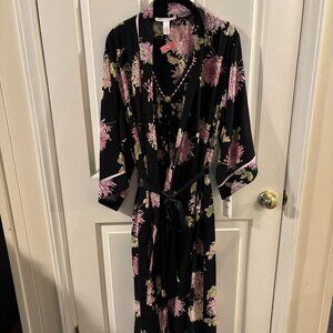 Oscar De La Renta Pink Label Floral Print Antique Mums Robe ~ S/M ~ NWT